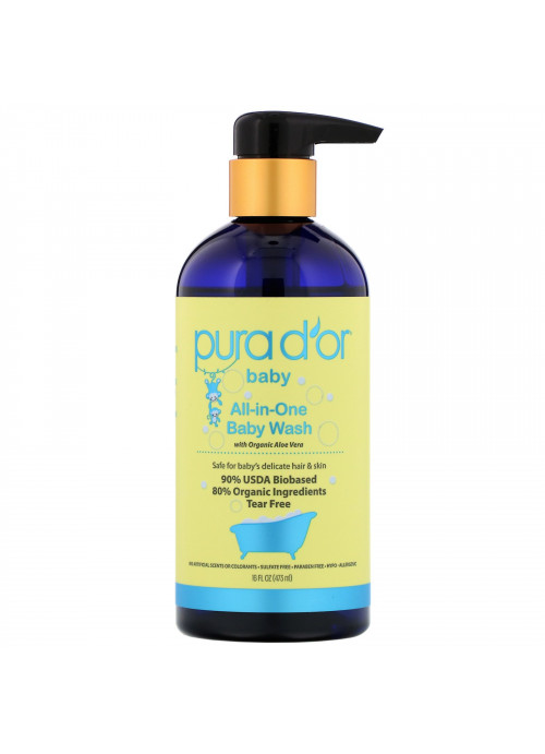 Pura D'or, All-in-One Baby Wash, 16 fl oz (473 ml)