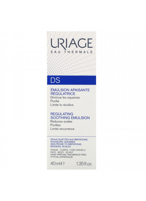 Uriage, DS, Regulating Soothing Emulsion, Fragrance-Free, 1.35 fl oz (40 ml)