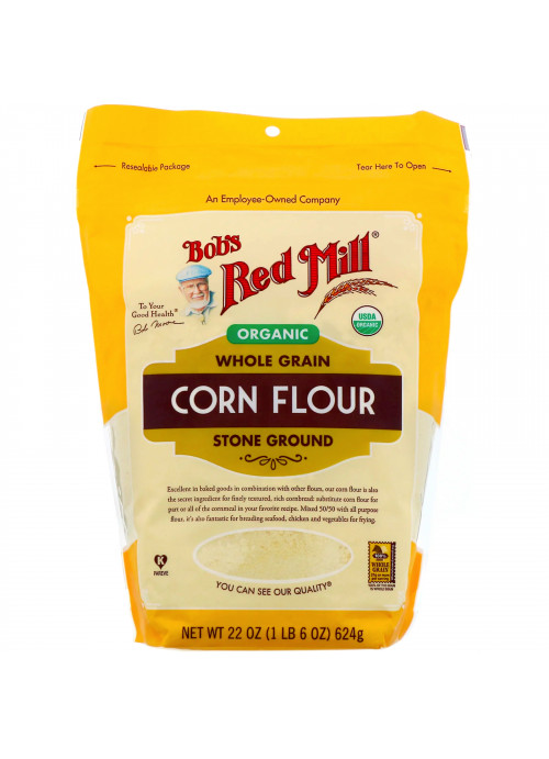 Bob's Red Mill, Organic Corn Flour, Whole Grain, 22 oz (624 g)