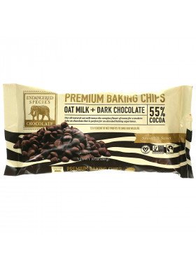 Endangered Species Chocolate, Premium Baking Chips, Oat Milk + Dark Chocolate, 55% Cocoa, 10 oz (285 g)