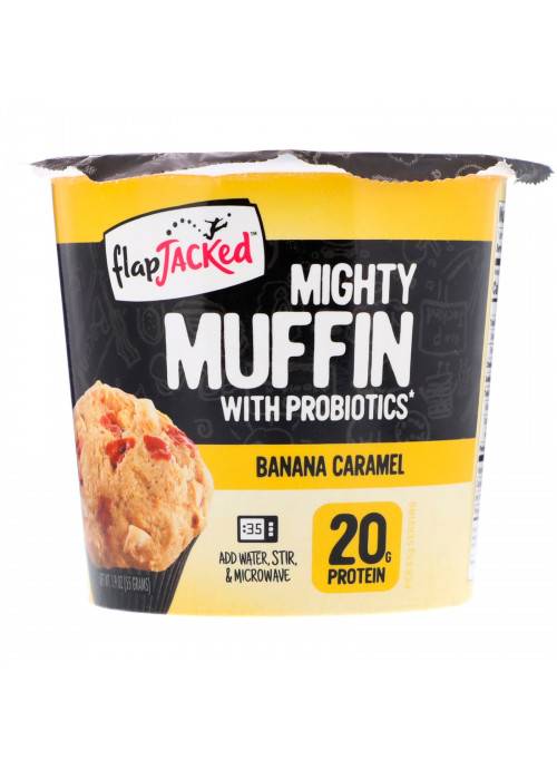 FlapJacked, Mighty Muffin with Probiotics, Banana Caramel, 1.9 oz (55 g)