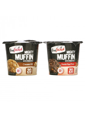 FlapJacked, Mighty Muffins with Probiotics, Founders Variety Pack, 6 Pack, 1.94 oz (55 g) Each