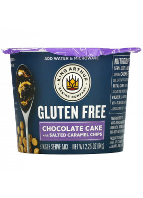 King Arthur Flour, Chocolate Cake with Salted Caramel Chips, Gluten Free, 2.25 oz (64 g)