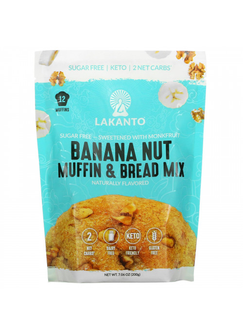 Lakanto, Banana Nut Muffin & Bread Mix, 7.06 oz (200 g)