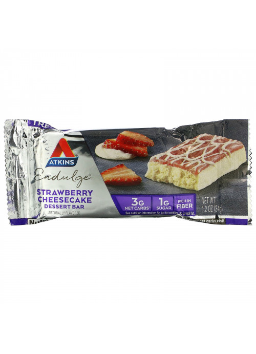 Atkins, Endulge, Strawberry Cheesecake, 5 Bars, 1.2 oz (34 g) Each