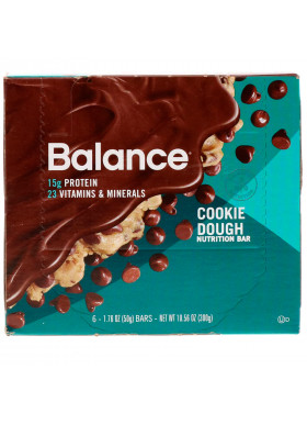 Balance Bar, Nutrition Bar, Cookie Dough, 6 Bars, 1.76 oz (50 g) Each