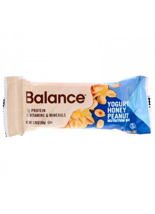 Balance Bar, Nutrition Bar, Yogurt Honey Peanut, 6 Bars, 1.76 oz (50 g) Each