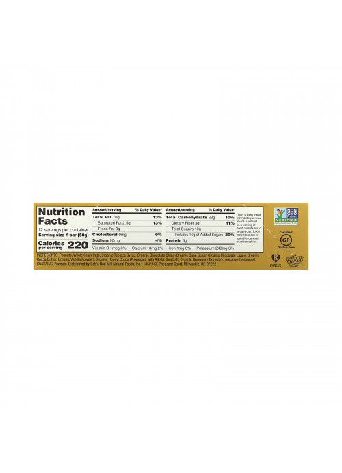 Bob's Red Mill, Bob's Bar, Peanut Butter Chocolate & Oats, 12 Bars, 1.76 oz (50 g) Each