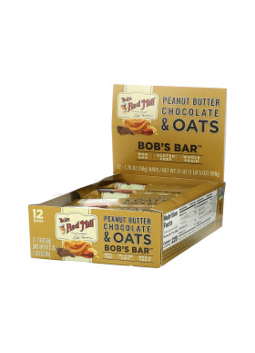 Bob's Red Mill, Bob's Bar, Peanut Butter Chocolate & Oats, 12 Bars, 1.76 oz (50 g) Each