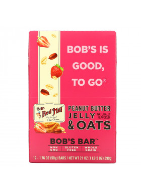 Bob's Red Mill, Bob's Bar, Peanut Butter Jelly & Oats, 12 Bars, 1.76 oz (50 g) Each