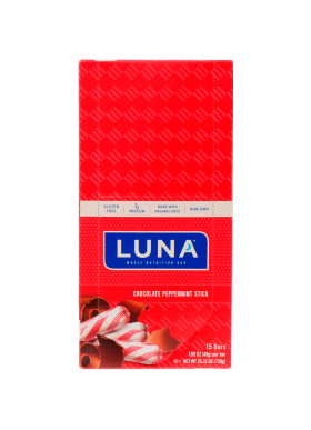 Clif Bar, Luna, Whole Nutrition Bar For Women, Chocolate Peppermint Stick, 15 Bars, 1.69 oz (48 g) Each