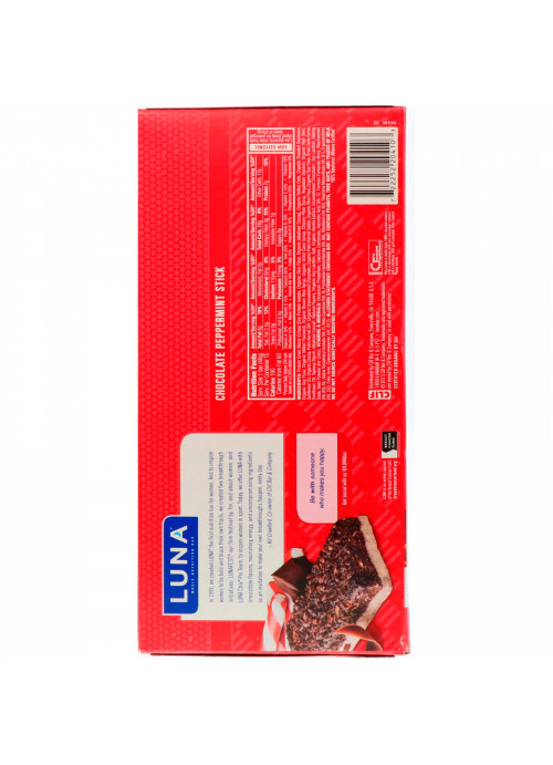 Clif Bar, Luna, Whole Nutrition Bar For Women, Chocolate Peppermint Stick, 15 Bars, 1.69 oz (48 g) Each