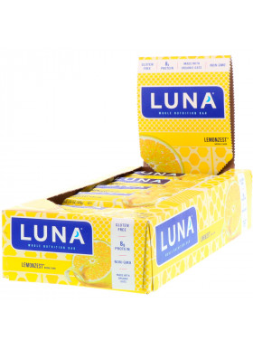 Clif Bar, Luna, Whole Nutrition Bar for Women, Lemonzest, 15 Bars, 1.69 oz (48 g) Each