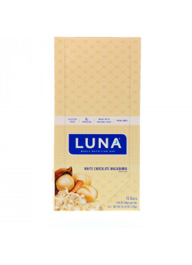 Clif Bar, Luna, Whole Nutrition Bar For Women, White Chocolate Macadamia, 15 Bars, 1.69 oz (48 g) Each