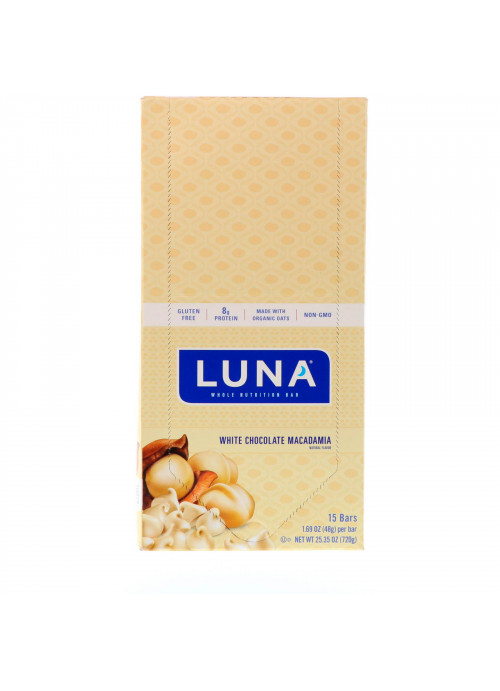 Clif Bar, Luna, Whole Nutrition Bar For Women, White Chocolate Macadamia, 15 Bars, 1.69 oz (48 g) Each