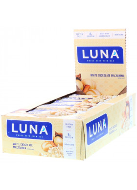 Clif Bar, Luna, Whole Nutrition Bar For Women, White Chocolate Macadamia, 15 Bars, 1.69 oz (48 g) Each