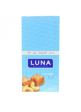 Clif Bar, Luna, Whole Nutrition Bar, Sea Salt Caramel, 15 Bars, 1.69 oz (48 g) Each