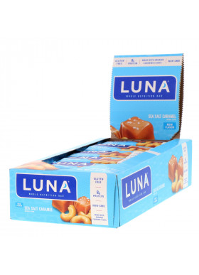 Clif Bar, Luna, Whole Nutrition Bar, Sea Salt Caramel, 15 Bars, 1.69 oz (48 g) Each