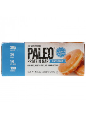 Julian Bakery, PALEO Protein Bar, Glazed Donut, 12 Bars, 2.12 oz (60 g) Each