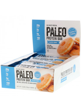Julian Bakery, PALEO Protein Bar, Glazed Donut, 12 Bars, 2.12 oz (60 g) Each