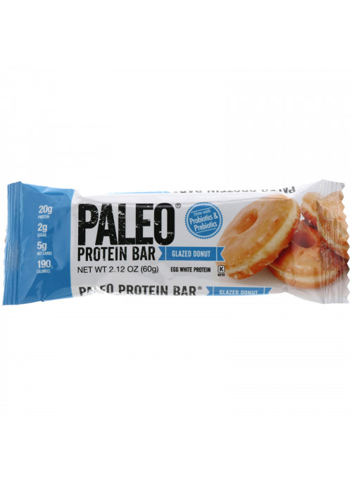 Julian Bakery, PALEO Protein Bar, Glazed Donut, 12 Bars, 2.12 oz (60 g) Each