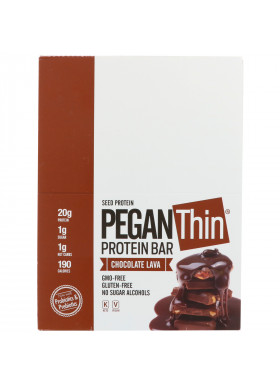 Julian Bakery, Pegan Thin Protein Bar, Chocolate Lava, 12 Bars, 2.29 oz (65 g) Each