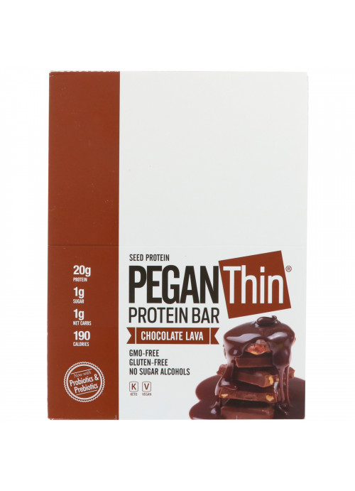 Julian Bakery, Pegan Thin Protein Bar, Chocolate Lava, 12 Bars, 2.29 oz (65 g) Each