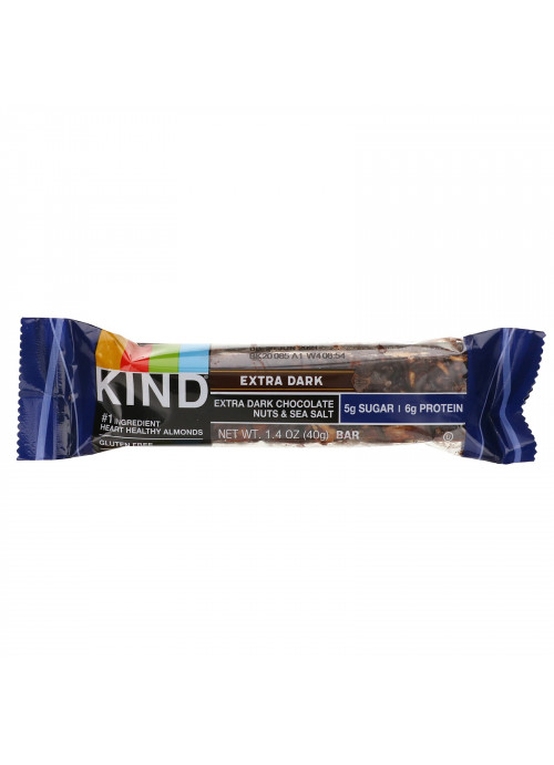 KIND Bars, Extra Dark Chocolate, Nuts & Sea Salt, 12 Bars, 1.4 oz (40 g) Each