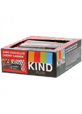 KIND Bars, Kind Plus, Dark Chocolate Cherry Cashew + Antioxidants, 12 Bars, 1.4 oz (40 g) Each