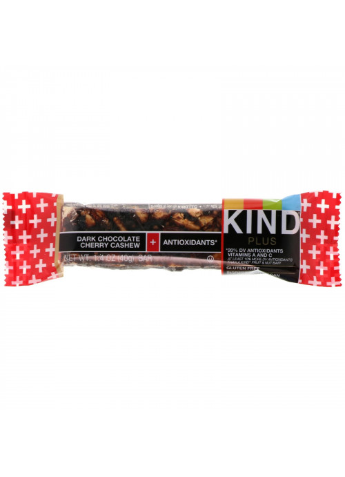 KIND Bars, Kind Plus, Dark Chocolate Cherry Cashew + Antioxidants, 12 Bars, 1.4 oz (40 g) Each