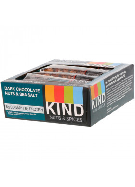 KIND Bars, Nuts & Spices, Dark Chocolate Nuts & Sea Salt, 12 Bars, 1.4 oz (40 g) Each