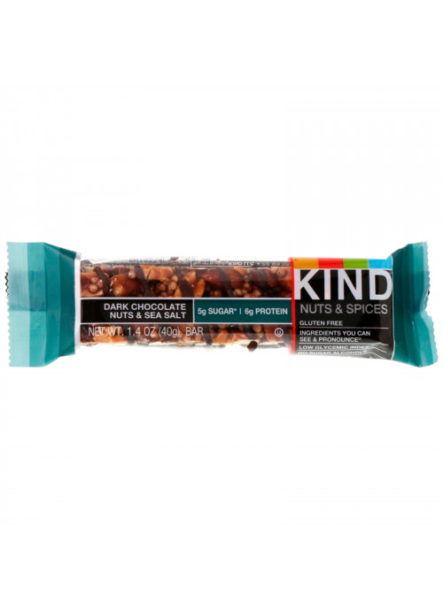 KIND Bars, Nuts & Spices, Dark Chocolate Nuts & Sea Salt, 12 Bars, 1.4 oz (40 g) Each