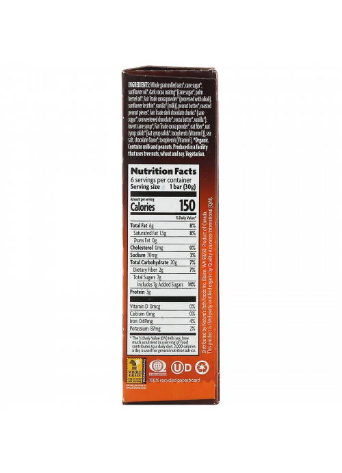 Nature's Path, Love Crunch, Premium Organic Granola Bars, Dark Chocolate Peanut Butter, 6 Bars, 1.06 oz (30 g) Each