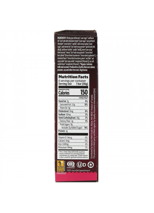 Nature's Path, Love Crunch, Premium Organic Granola Bars, Dark Chocolate & Red Berries, 6 Bars, 1.06 oz (30 g) Each