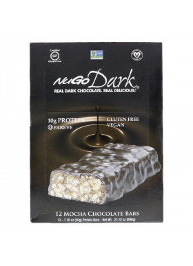 NuGo Nutrition, NuGo Dark, Protein Bars, Mocha Chocolate, 12 Bars, 1.76 oz (50 g) Each