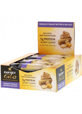 Raw Rev, Glo, Crunchy Peanut Butter & Sea Salt, 12 Bars, 1.6 oz (46 g)