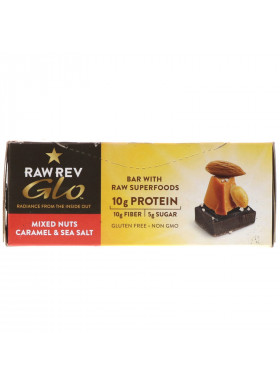 Raw Rev, Glo, Mixed Nuts Caramel & Sea Salt, 12 Bars, 1.6 oz (46 g) Each