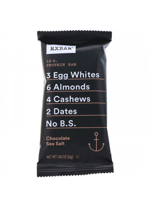 RXBAR, Protein Bar, Chocolate Sea Salt, 12 Bars, 1.83 oz (52 g) Each