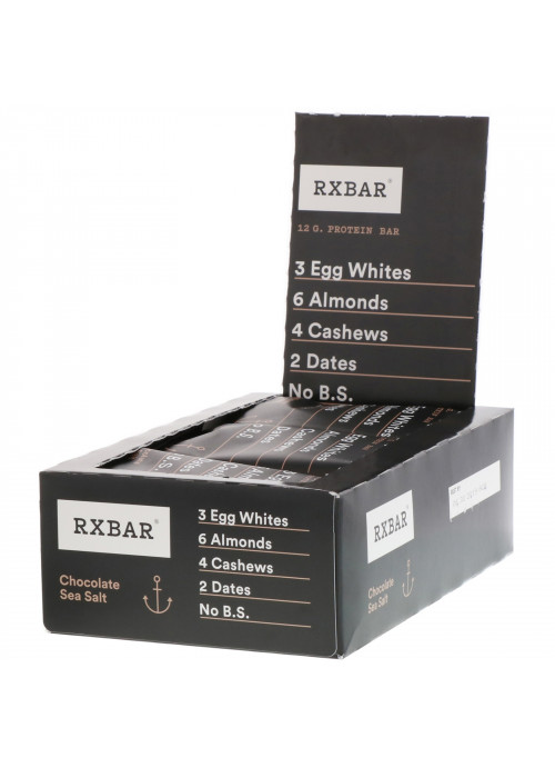 RXBAR, Protein Bar, Chocolate Sea Salt, 12 Bars, 1.83 oz (52 g) Each