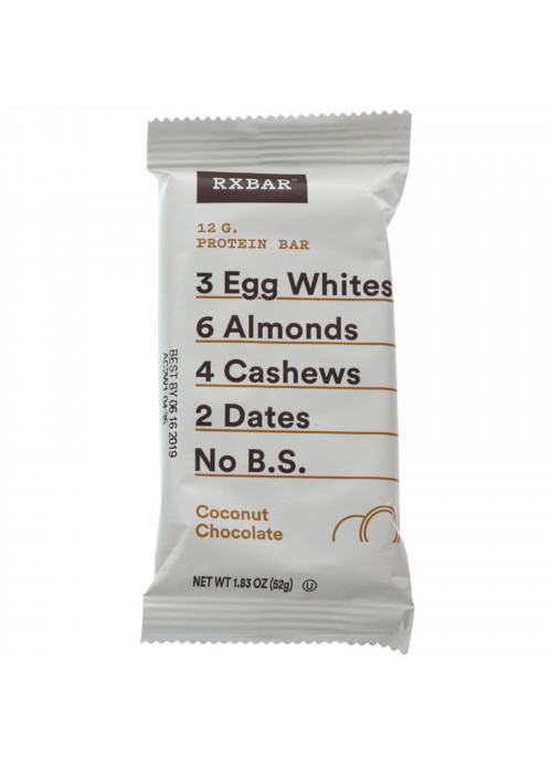 RXBAR, Protein Bar, Coconut Chocolate, 12 Bars, 1.83 oz (52 g) Each