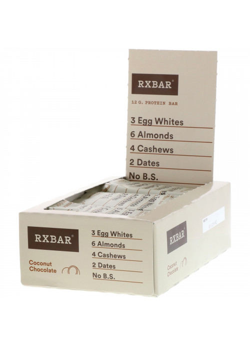 RXBAR, Protein Bar, Coconut Chocolate, 12 Bars, 1.83 oz (52 g) Each