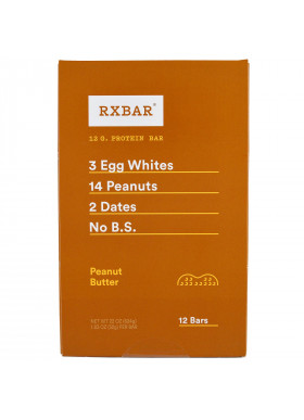 RXBAR, Protein Bar, Peanut Butter, 12 Bars, 1.83 oz (52 g) Each