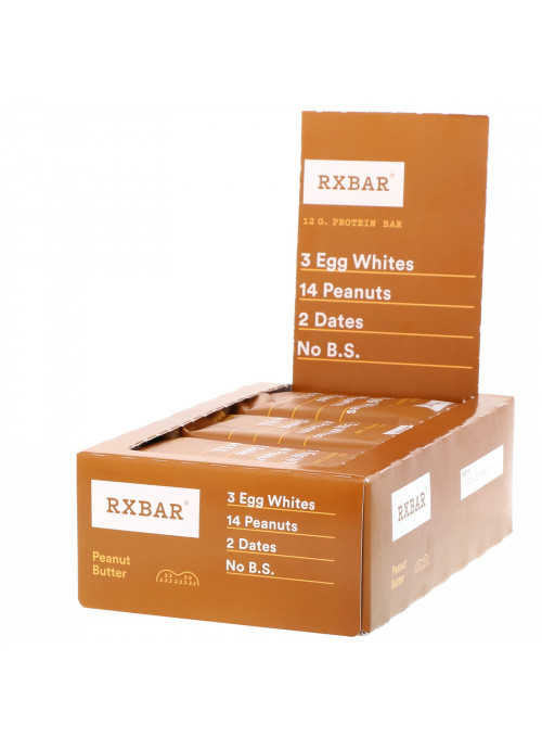 RXBAR, Protein Bar, Peanut Butter, 12 Bars, 1.83 oz (52 g) Each
