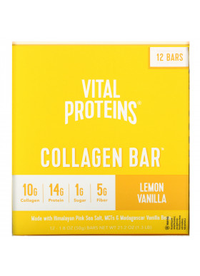 Vital Proteins, Collagen Bar, Lemon Vanilla, 12 Bars, 1.8 oz (50 g) Each