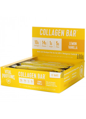 Vital Proteins, Collagen Bar, Lemon Vanilla, 12 Bars, 1.8 oz (50 g) Each