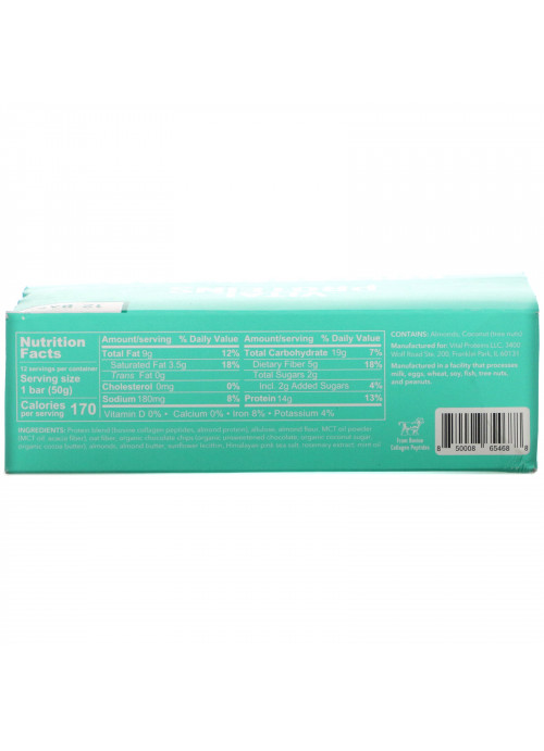Vital Proteins, Collagen Bar, Mint Chocolate, 12 Bars, 1.8 oz (50 g) Each