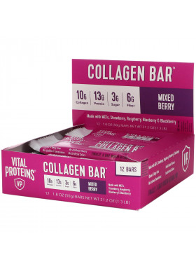 Vital Proteins, Collagen Bar, Mixed Berry, 12 Bars, 1.8 oz (50 g) Each