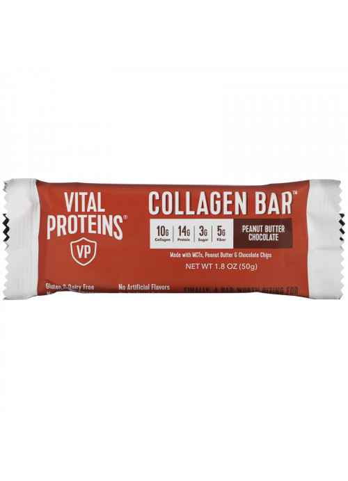 Vital Proteins, Collagen Bar, Peanut Butter Chocolate, 12 bars, 1.8 oz (50 g) Each