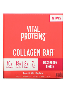 Vital Proteins, Collagen Bar, Raspberry Lemon, 12 Bars, 1.8 oz (50 g) Each