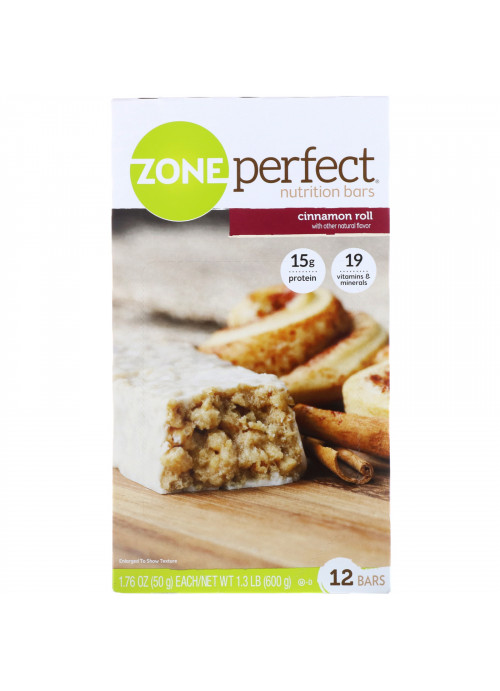 ZonePerfect, Nutrition Bars, Cinnamon Roll, 12 Bars, 1.76 oz (50 g) Each